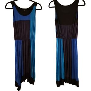 Ann Taylor Petite Black and Blue Dress